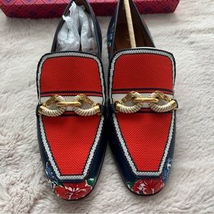JESSA 20MM LOAFER PRINTED NAPPA/FLY KNIT/CALF LEATHER, Tory Burch